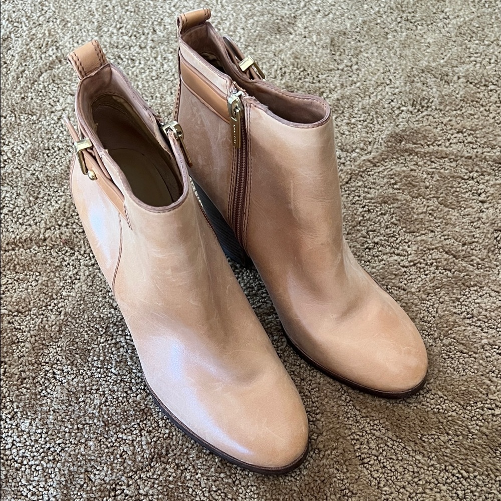 Coach Beige Leather Ankle Boots
